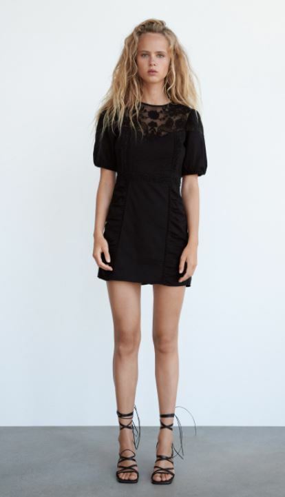 ワンピース Embroidered Cuffs A-Line Dress - black Embroidered Cuffs A-Line Dress - black - Mame Kurogouchi
