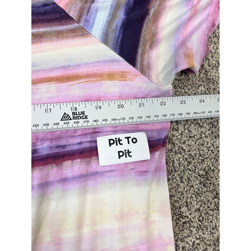 TORRID Women's 1X (1) Purple Watercolor Off-Shoulder Super Soft Knits Basic Tee - Bild 9 von 11