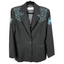 Sage West Jacket Womens S Black  Embroidered Beaded Blazer Western Cowgirl Ranch