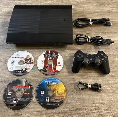 Playstation 3 Super Slim 500GB Console With 4 Games And Controller