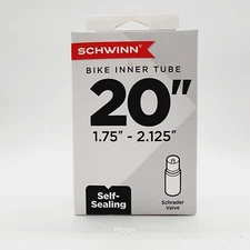 Schwinn 20" Inch Inner Tube 1.75 - 2.125 Rubber for Bicycle Bike Tires Self Seal
