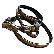 Women’s narrow belt Sz 34 antique gold ladybug buckle