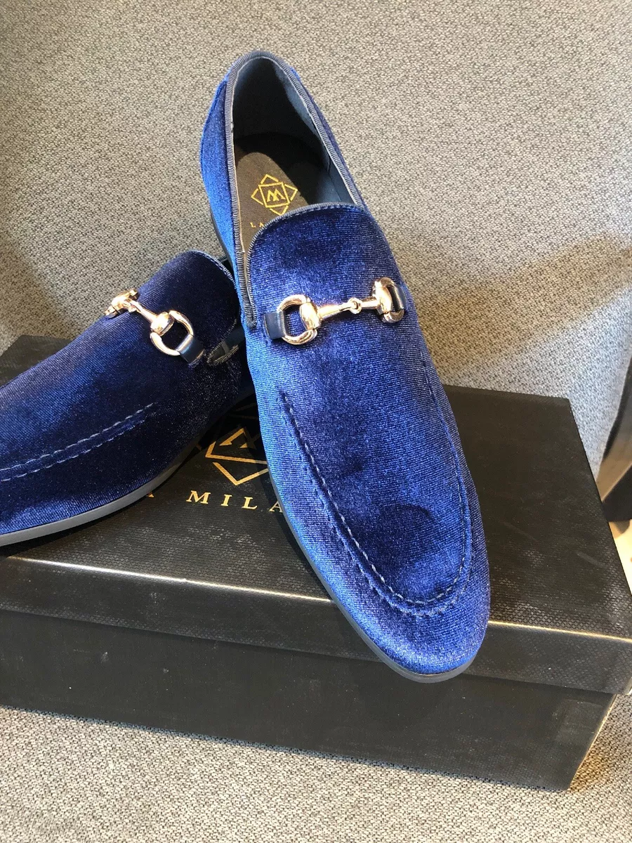 NEW La Milano Navy Blue Loafer Velvet 13 | eBay