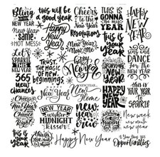 New Year Celebration Quote Sticker Sheet 12x12