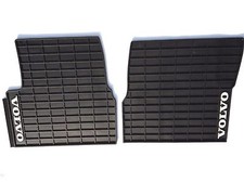 Volvo Truck Vnl Vt Oem Black Rubber Floor Mats W White Logo Fits All 1998-2018