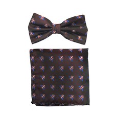 New Men's micro fiber Pre-tied Bow tie  hankie burgundy bee animal formal prom