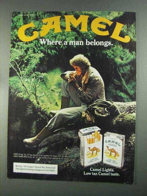 man on camel cigarette pack 1983 Camel Cigarettes Advertisement