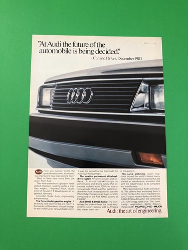 1983 1984 AUDI 5000 VINTAGE ORIGINAL PRINT AD ADVERTISEMENT PRINTED