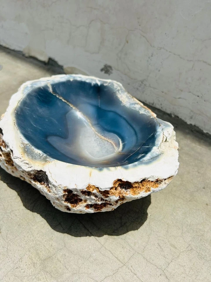 Fregadero de ágata en una paz, cuenco de ágata, recipiente de lavabo de ágata, fregadero de ónix, piedra Foto 2 de 4