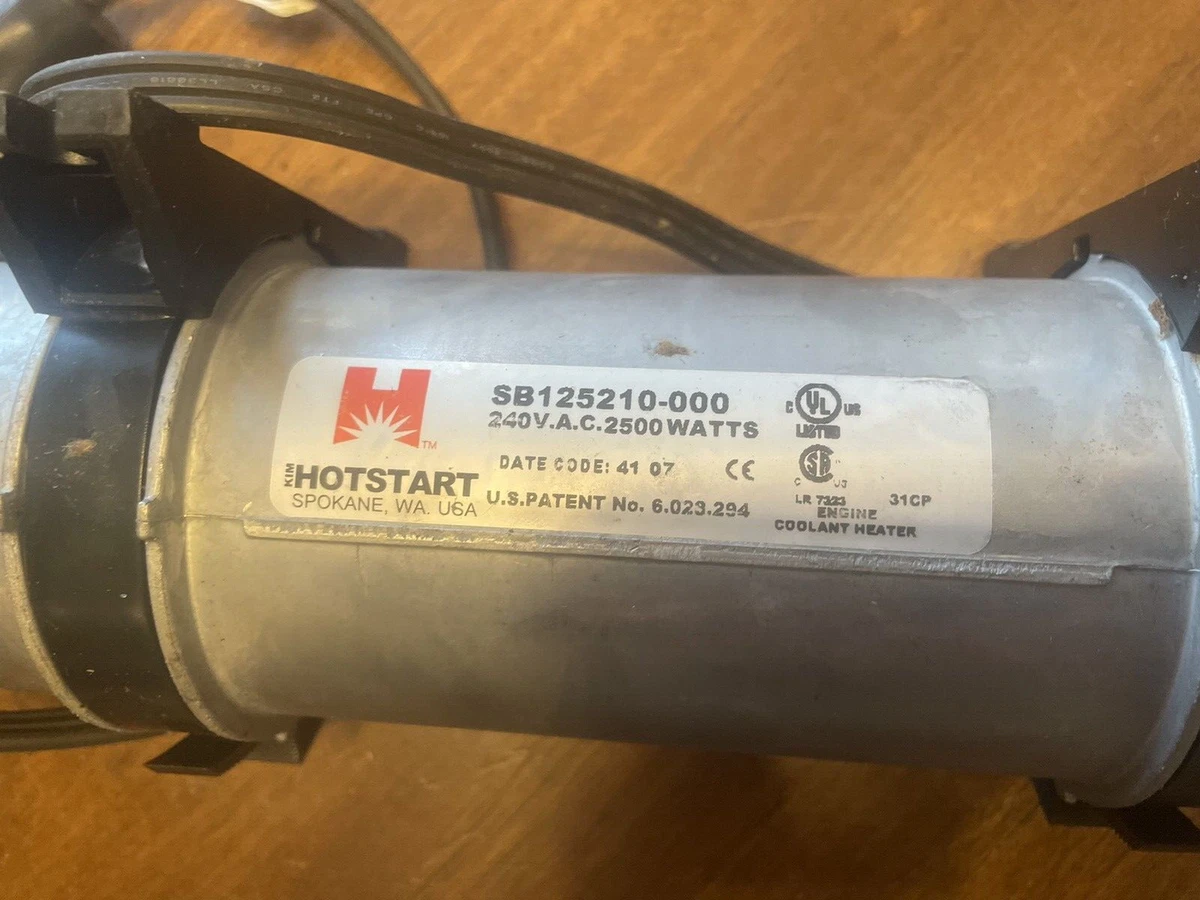 SB125210-000 Hotstart Kim Block Heater 240V 2500W With Plug u0026amp; Inline  Thermostat. | eBay