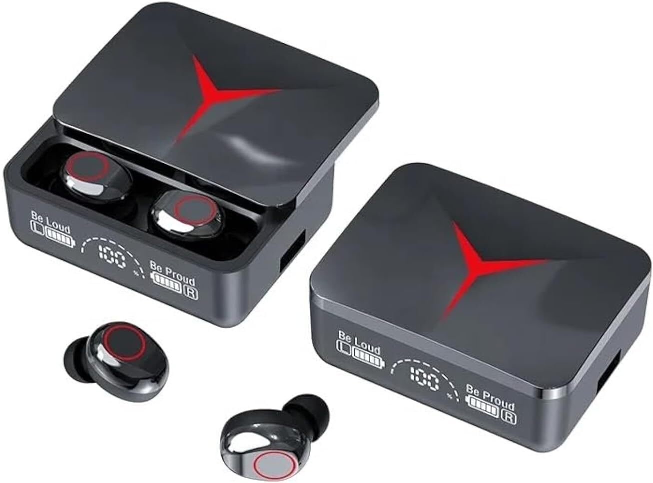Wireless Earbuds w Noise Canceling Mic,Bluetooth 5.3,Waterproof,LED Display-image