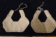 Knitted baby bibs handmade set of 2 cotton