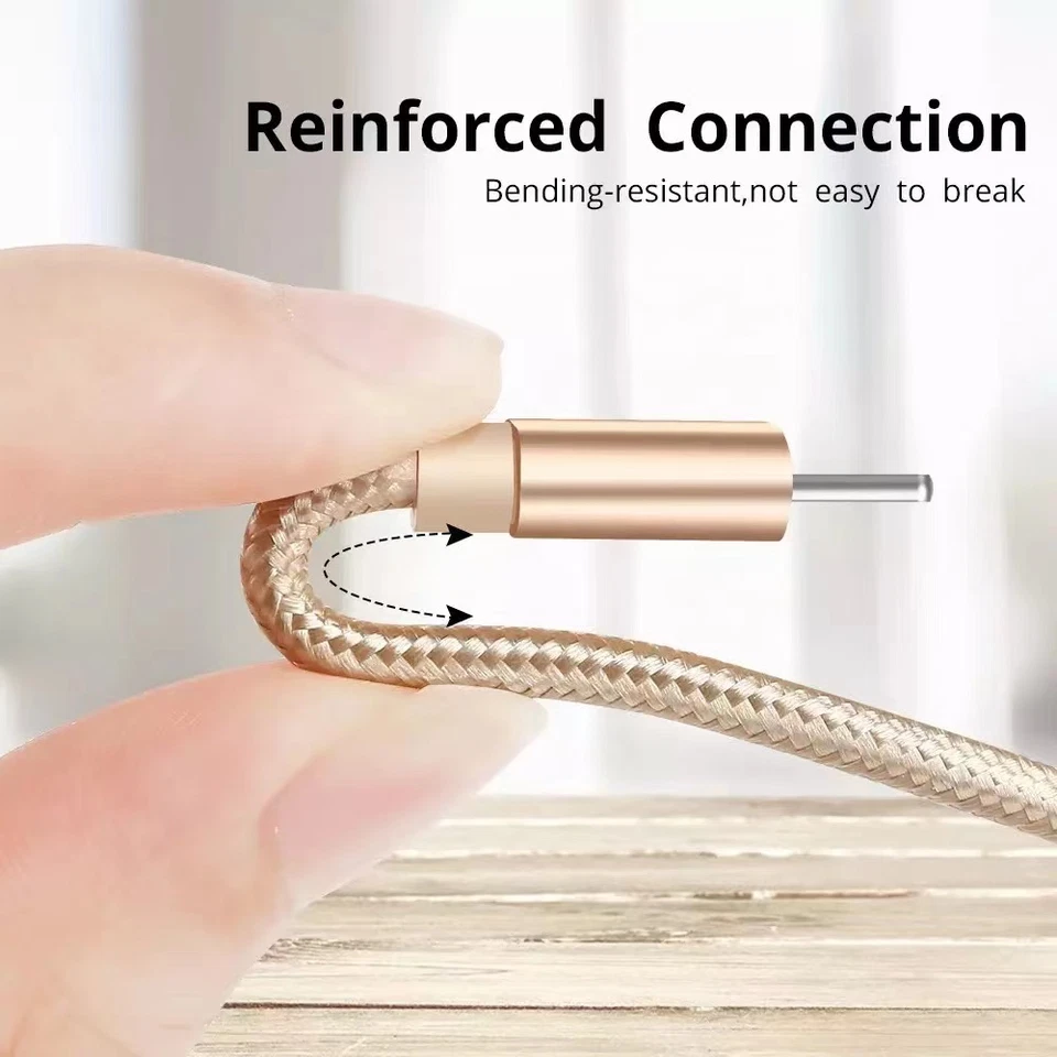 10Ft Long USB Fast Charger Cable For iPhone 14 13 12 11 8 Braided Charging Cord - Image 4 of 4