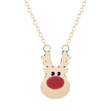 Reindeer Chain Pendant Necklace for Women Girls with gift box