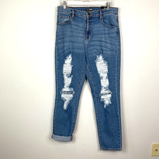 Fashion Nova Jeans Womens Size 11 New Perspective Ripped Slim Mom