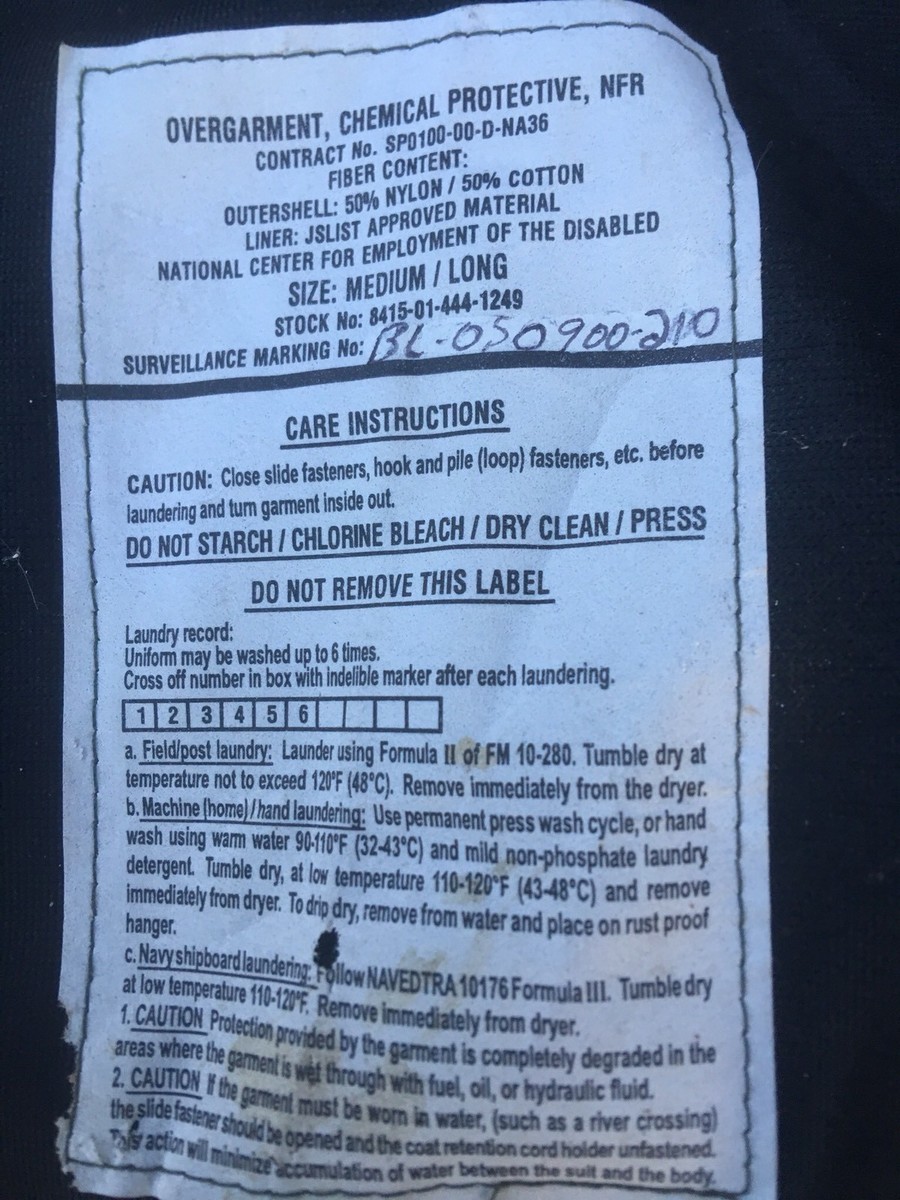 USA Army Overgarment Chemical Protective, NFR MED/Long WOODLAND