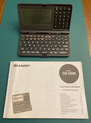 Genuine Vintage Sharp OZ-5500 Wizard 256KB Electronic Organizer