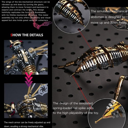 3D Metal Wasp Puzzle Kit - Great Family or Gift Project for Adults - Picture 6 of 9