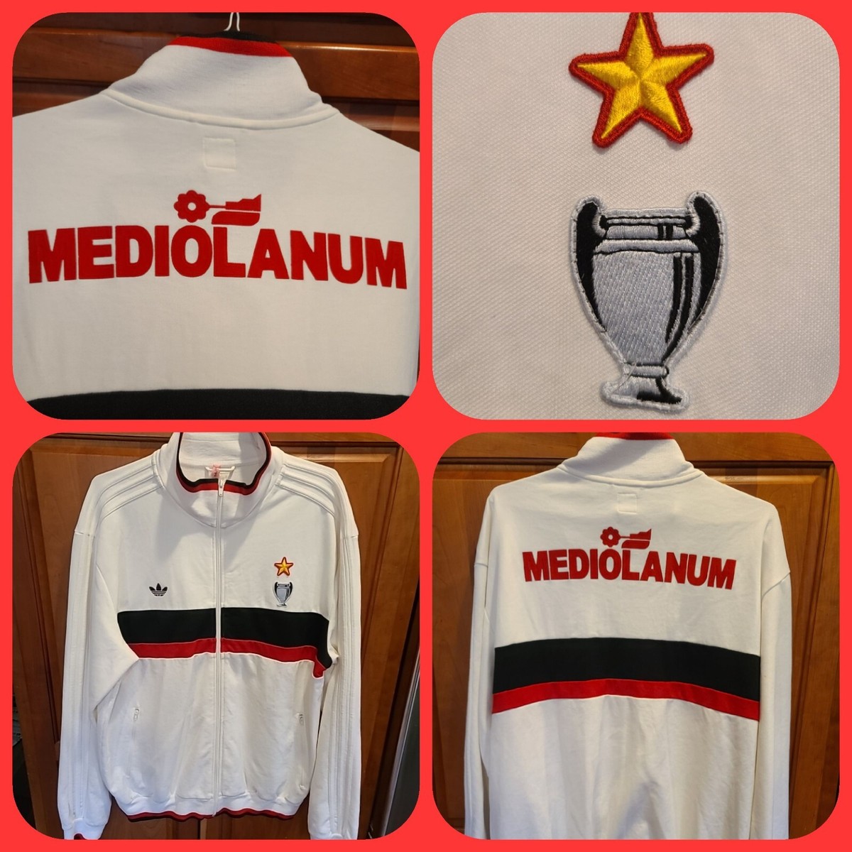 Vtg Rare Adidas AC Milan EU CUP L.E. Mediolanum Football