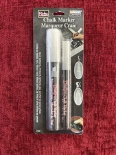 Uchida Bistro Chalk Marker Set 2/Pkg-White, 3mm Fine Tip & Chisel Tip