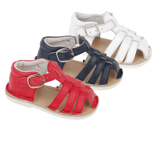 SANDALIAS OFICIALES ESPAÑOLAS CUERO GENUINO VERANO GLADIADOR SUELA DURA BABY BOYS