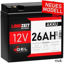 Blei Akku 12V 26AH GEL Batterie ers. 18Ah 20Ah 22Ah 23Ah 24Ah 25Ah Golf Caddies