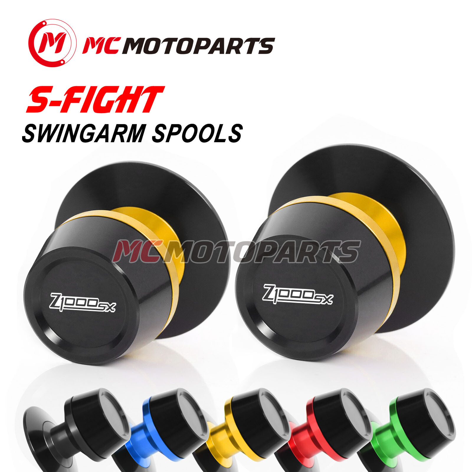 Gold SFight Swingarm Spools Bobbins M8 For Kawasaki Ninja 1000 Z1000SX