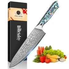 8Inch Damascus Chef Knife Cooking Knife Abalone Shell Handle Damascus Meat Knife