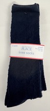 Children  s Place Girls Knee Socks Size Small Shoe Size 11-13 Black 2-Pack NEW