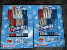 Airheads ~ Candy Canes Christmas 5.3 oz 24-Canes ~ 2-Pack ~ 06/2027