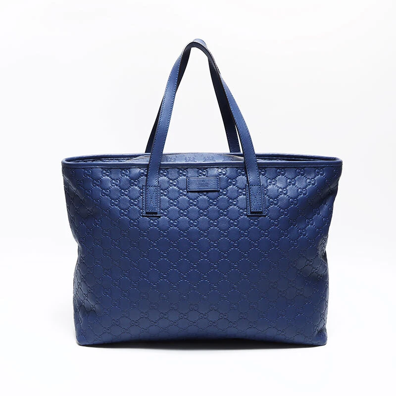 Sac fourre tout GUCCI GG Shima en cuir bleu WS12613