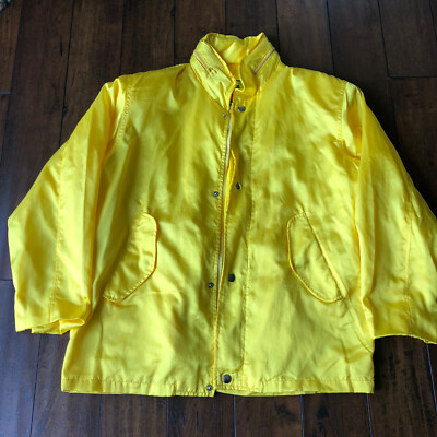 Outer Town Womens Yellow Rain Jacket Sz S Nautical Active Stuff Hooded NWT