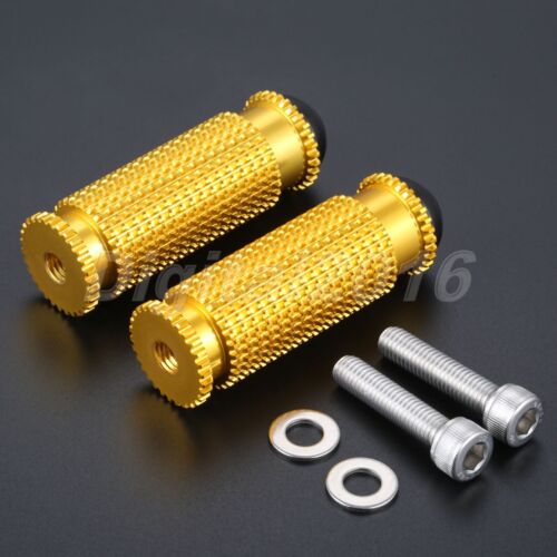 2Pcs 8mm Gold Motorcycle CNC Foot Pegs Universal for Front Rearset Shift Lever - Picture 1 of 8