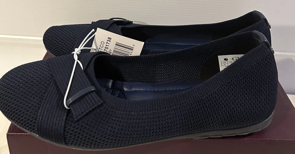 Gloria Vanderbilt DEBBIE Damas Plano AZUL MARINO TALLA 8.5 Foto 2 de 4