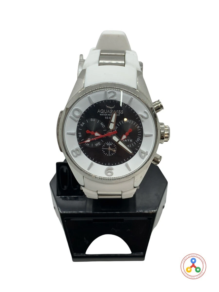 Aquaswiss Trax 5H White and Stainless Steel Men s Watch
