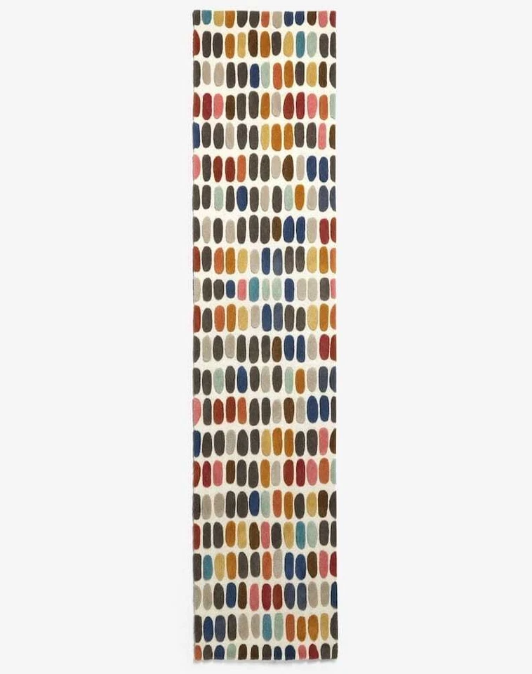 Alfombra acolchada a mano roja rosa moderna alfombra alta baja alfombra de guijarros multicolor lana suave Foto 4 de 4