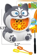 Bubble Blower for Kids  1000+ Bubbles per Min  Automatic Husky Dog Bubble Maker