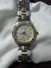 Ladies Bulova Accutron Barcelona Mother of Pearl Dial Diamond Bezel Quartz Watch