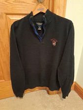 US Polo Assn Men  s Size L Quarter Zip Pullover Sweater Top Black