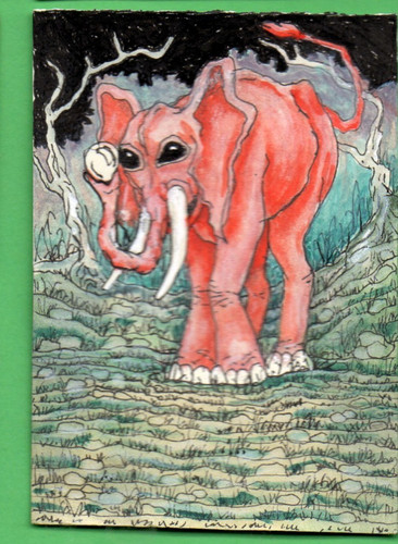 aceo art cards original watercolors elephants 4