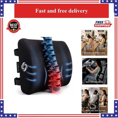 Samsonite Lumbar Support Pillow - Memory Foam Back Cushion for Office & Car
