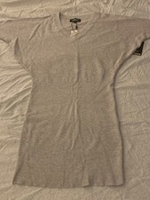 EXPRESS RIBBED V-NECK DOLMAN SWEATER DRESS XS, NWT, Silver