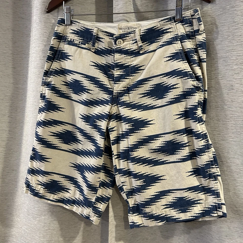 Pantalones Cortos Ralph Lauren Denim & Supply Denim Azul Blanco Talla 29 Suroeste Azteca Foto 2 de 4