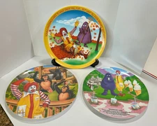 3 Vintage Mc Donalds Plates 1977, 1989 & 1996