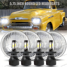 For Chevy 3100 Truck 1958 1959 4pcs 5.75 5-34 Round Led Headlights Hilo Beam For Chevy 3100 Truck 1958 1959 4pcs 5.75 5-34 Round Led Headlights Hilo Beam