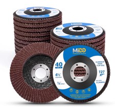 MIDO PROFESSIONAL ABRASIVE Flap Disc 4 1/2 inch 20 Pack for 4-1/2 x 7/8 Inch