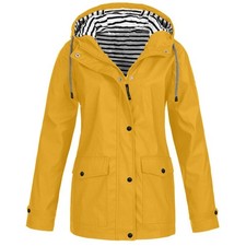 Womens Waterproof Raincoat Ladies Outdoor Wind Rain Forest Jacket Coat