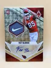 2022 Panini Phoenix Football Trey McBride Rookie Jersey Autograph Gold Vinyl 1/1
