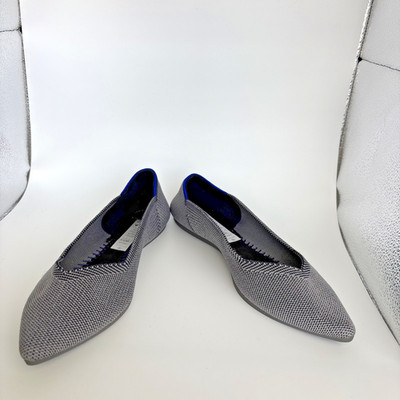 Rothy's Women's The Point Flats Cloud Grey Birdseye Sz W7.5 No Insoles