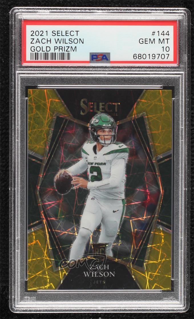2021 Select Premier Level Gold Prizm /10 Zach Wilson PSA 10 GEM MT Rookie RC